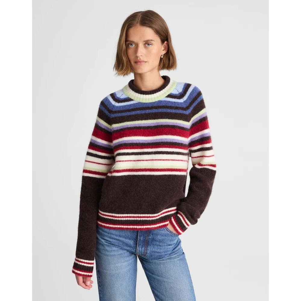 Alexa Chung X Madewell Millie Striped Sweater in Cloudsoft XL